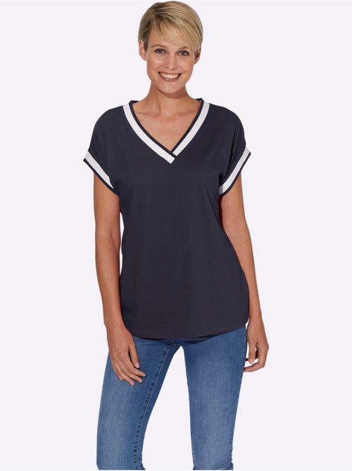 T-shirt à manches courtes avec col V et ruban décoratif - Taille standard - Moda Vilona - Kiabi T-shirt à manches courtes avec col V et ruban décoratif - Taille standard - Moda Vilona - Kiabi