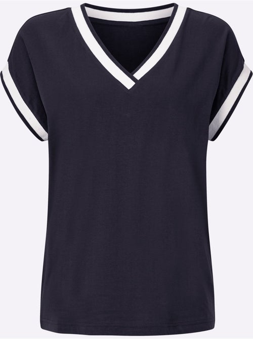 T-shirt à manches courtes avec col V et ruban décoratif - Taille standard - Moda Vilona - Kiabi T-shirt à manches courtes avec col V et ruban décoratif - Taille standard - Moda Vilona - Kiabi