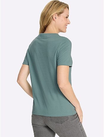 T-shirt à manches courtes avec encolure ronde et coulisse - Taille standard - Moda Vilona
