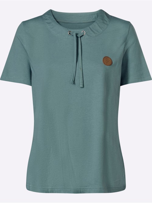 T-shirt à manches courtes avec coulisse et lien à nouer - Taille standard - Moda Vilona - Kiabi T-shirt à manches courtes avec coulisse et lien à nouer - Taille standard - Moda Vilona - Kiabi