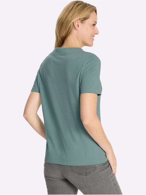 T-shirt à manches courtes avec coulisse et lien à nouer - Taille standard - Moda Vilona - Kiabi T-shirt à manches courtes avec coulisse et lien à nouer - Taille standard - Moda Vilona - Kiabi