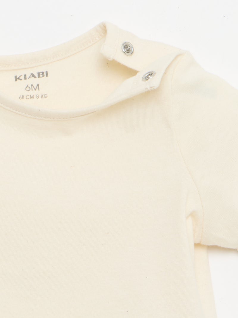T-shirt à manches courtes avec détails au crochet Blanc - Kiabi