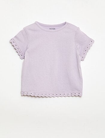 T-shirt à manches courtes avec détails au crochet