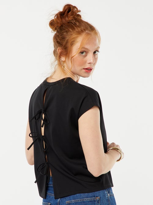 T-shirt à manches courtes avec dos ouvert - Kiabi