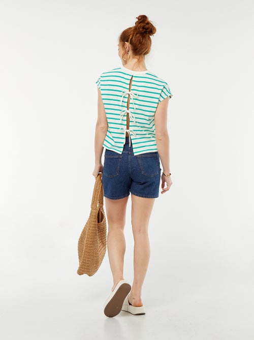 T-shirt à manches courtes avec dos ouvert - Kiabi