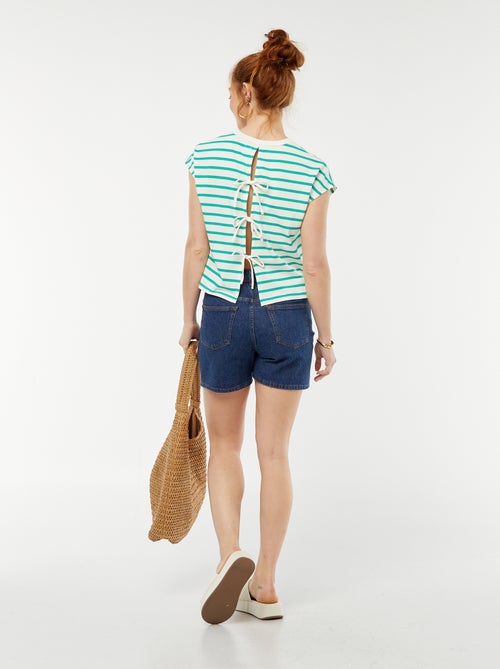 T-shirt à manches courtes avec dos ouvert - Kiabi