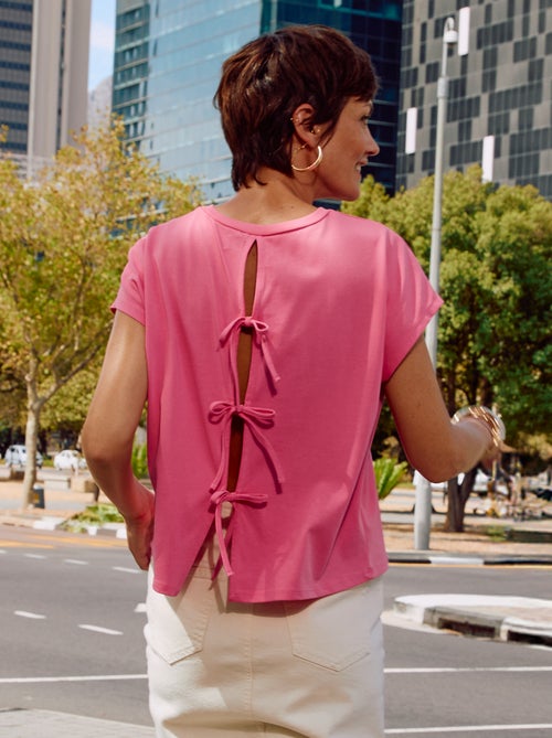 T-shirt à manches courtes avec dos ouvert - Kiabi