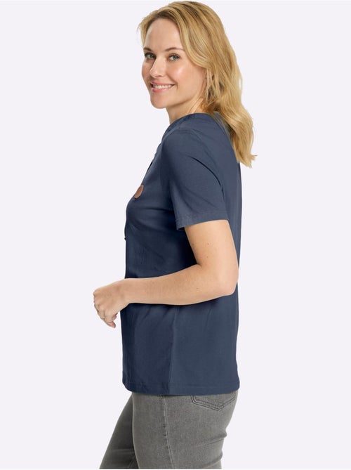 T-shirt à manches courtes avec encolure ronde et coulisse - Taille standard - Moda Vilona - Kiabi