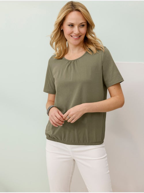 T-shirt à manches courtes avec encolure ronde et fronces - taille standard - moda vilona - Kiabi T-shirt à manches courtes avec encolure ronde et fronces - taille standard - moda vilona - Kiabi