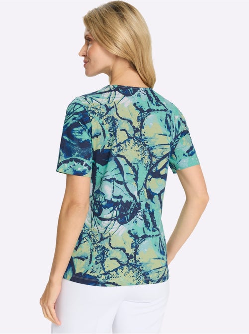T-shirt à manches courtes avec encolure ronde et motif graphique - Taille standard - Moda Vilona - Kiabi T-shirt à manches courtes avec encolure ronde et motif graphique - Taille standard - Moda Vilona - Kiabi