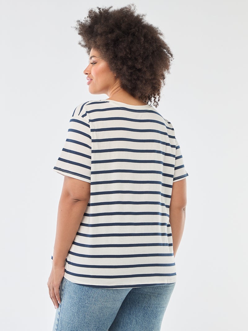 T-shirt à manches courtes avec imprimé Blanc - Kiabi