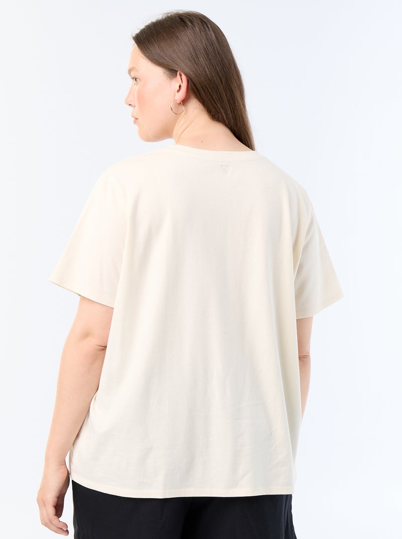 T-shirt à manches courtes avec imprimé Blanc - Kiabi
