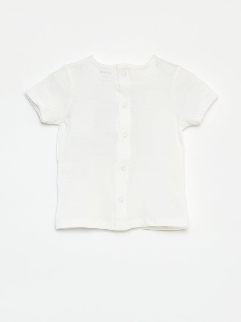 T-shirt à manches courtes avec imprimé Blanc - Kiabi