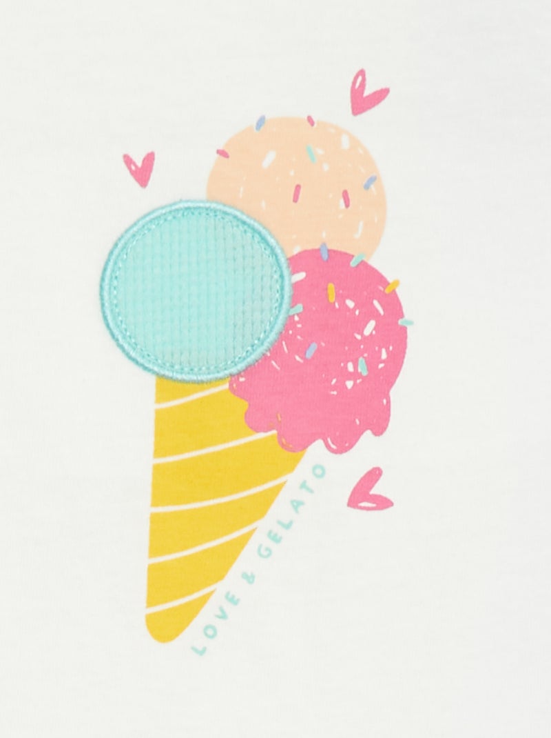 T-shirt à manches courtes avec imprimé Blanc - Kiabi