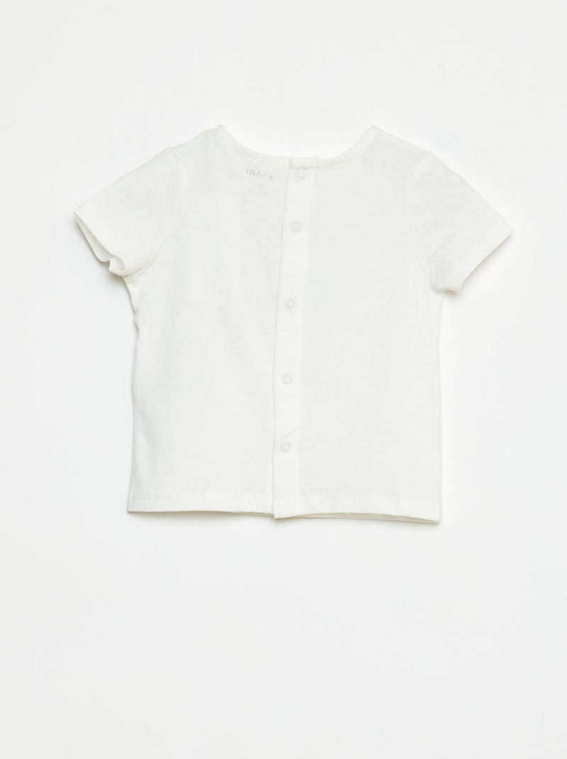 T-shirt à manches courtes avec imprimé Blanc - Kiabi