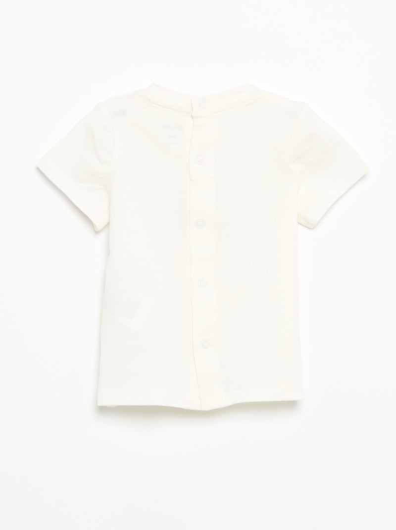 T-shirt à manches courtes avec imprimé Blanc - Kiabi