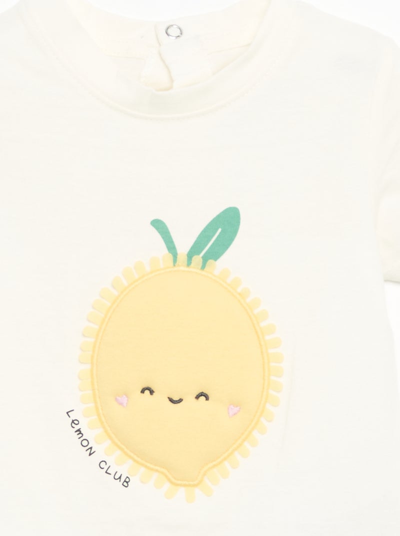 T-shirt à manches courtes avec imprimé Blanc - Kiabi