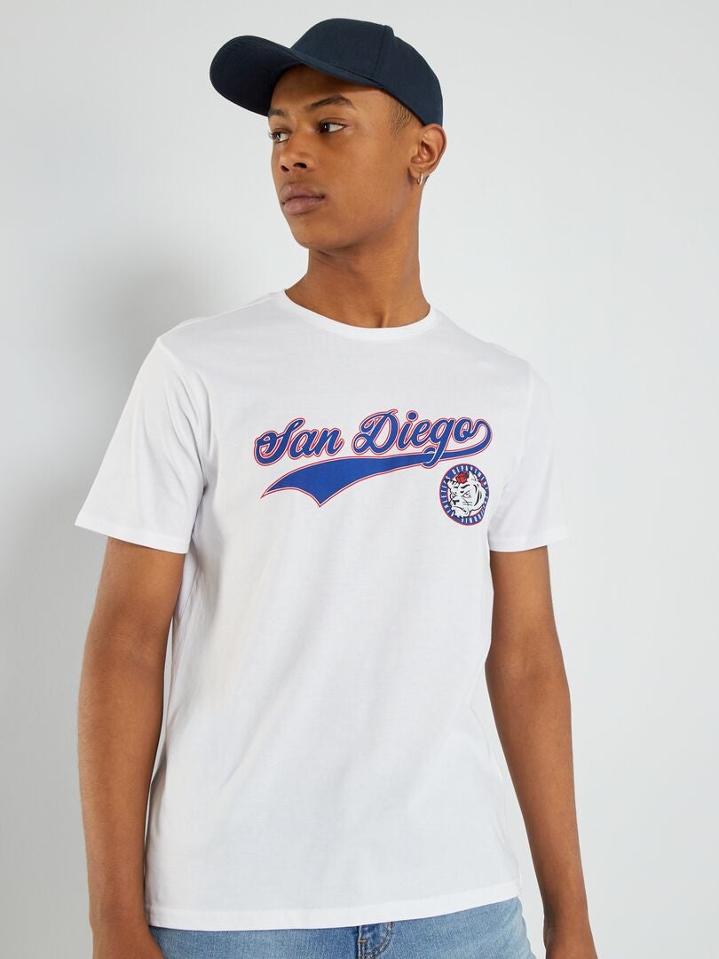 T-shirt à manches courtes avec imprimé Blanc - Kiabi