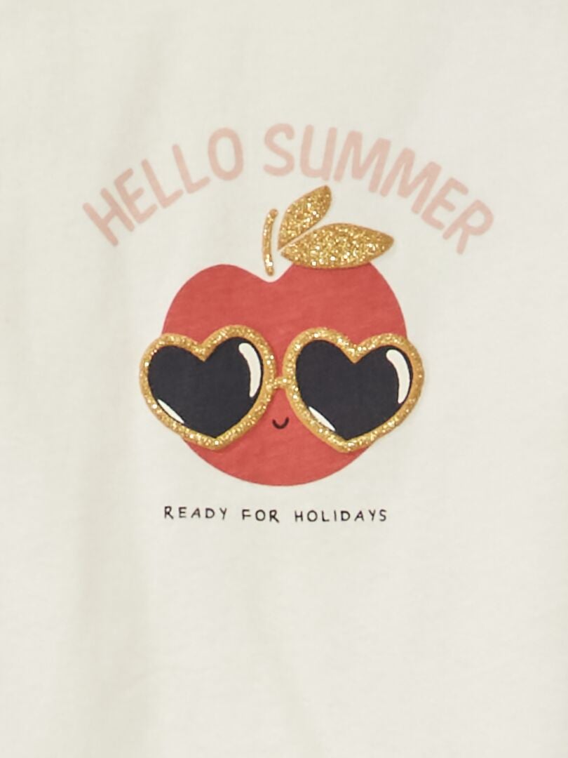T-shirt à manches courtes avec imprimé Blanc - Kiabi