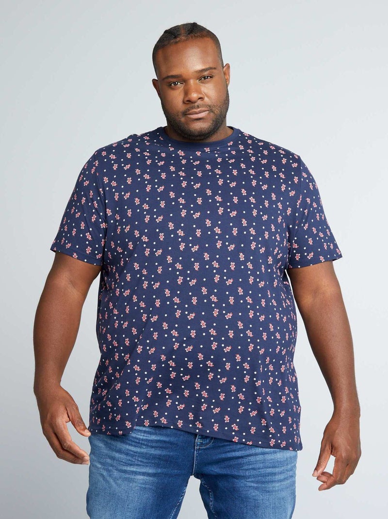 T-shirt à manches courtes avec imprimé Bleu - Kiabi