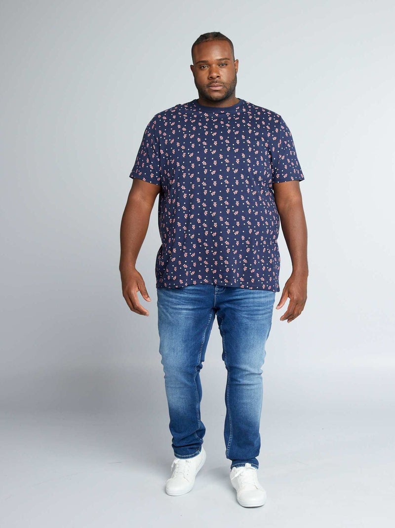 T-shirt à manches courtes avec imprimé Bleu - Kiabi