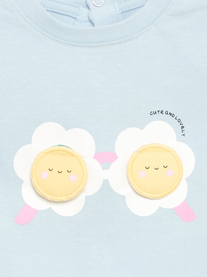 T-shirt à manches courtes avec imprimé Bleu - Kiabi