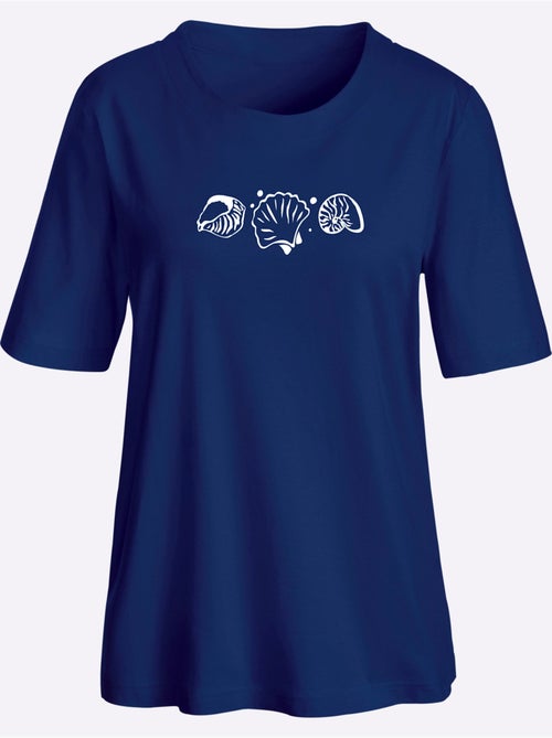T-shirt à manches courtes avec imprimé coquillages et fentes latérales - Taille standard - Witt - Kiabi T-shirt à manches courtes avec imprimé coquillages et fentes latérales - Taille standard - Witt - Kiabi