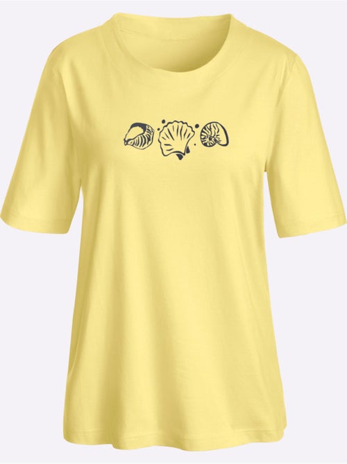 T-shirt à manches courtes avec imprimé coquillages et fentes latérales - Taille standard - Witt - Kiabi T-shirt à manches courtes avec imprimé coquillages et fentes latérales - Taille standard - Witt - Kiabi