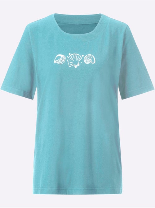 T-shirt à manches courtes avec imprimé coquillages et fentes latérales - Taille standard - Witt - Kiabi T-shirt à manches courtes avec imprimé coquillages et fentes latérales - Taille standard - Witt - Kiabi