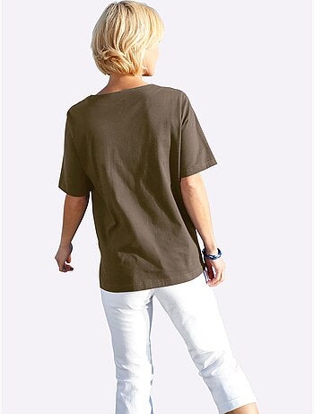T-shirt à manches courtes avec imprimé coquillages et fentes latérales - taille standard - witt