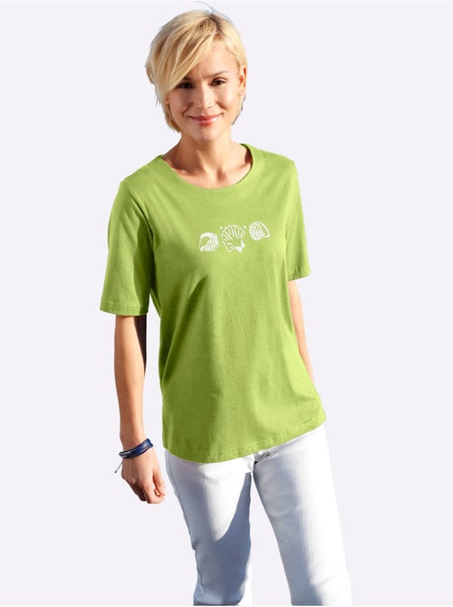 T-shirt à manches courtes avec imprimé coquillages et fentes latérales - Taille standard - Witt - Kiabi T-shirt à manches courtes avec imprimé coquillages et fentes latérales - Taille standard - Witt - Kiabi