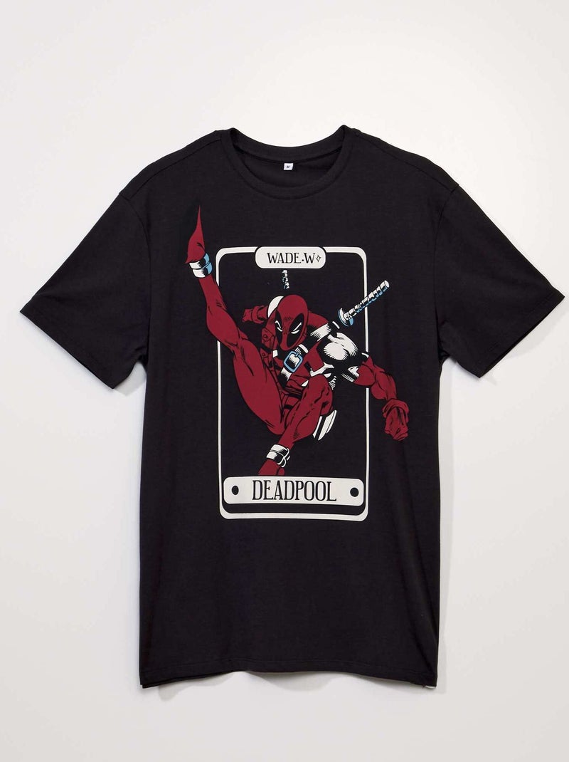 T-shirt à manches courtes avec imprimé 'Deadpool' Noir - Kiabi