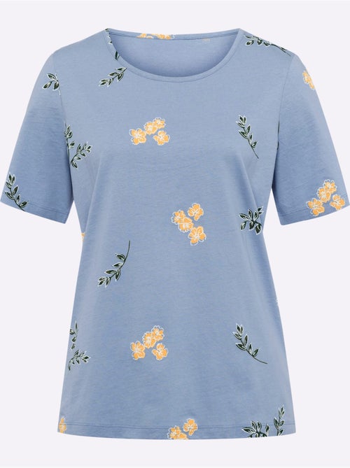 T-shirt à manches courtes avec imprimé floral et feuillage - Taille standard - Moda Vilona - Kiabi T-shirt à manches courtes avec imprimé floral et feuillage - Taille standard - Moda Vilona - Kiabi