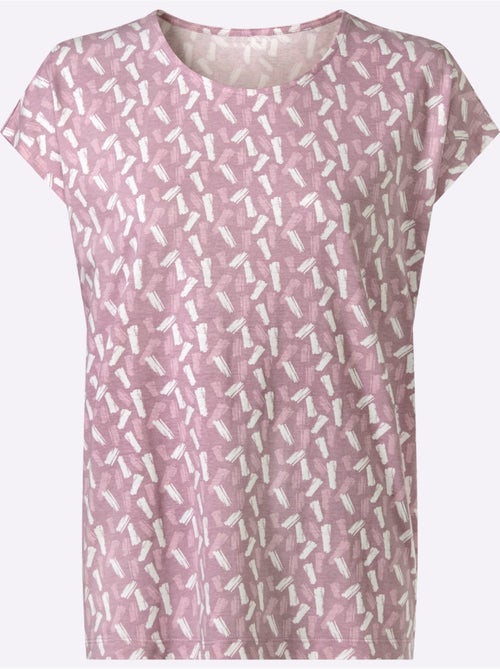 T-shirt à manches courtes avec imprimé graphique et encolure ronde - Taille standard - Moda Vilona - Kiabi T-shirt à manches courtes avec imprimé graphique et encolure ronde - Taille standard - Moda Vilona - Kiabi