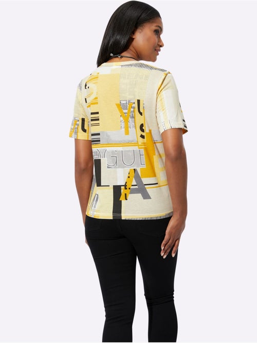 T shirt à manches courtes avec imprimé graphique et lettrage - Taille standard - Witt - Kiabi