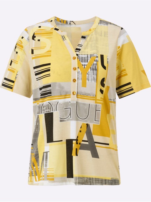 T shirt à manches courtes avec imprimé graphique et lettrage - Taille standard - Witt - Kiabi
