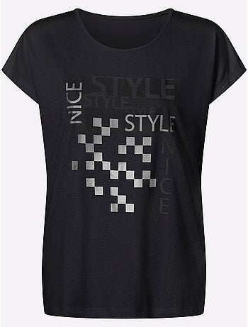 T-shirt à manches courtes avec imprimé graphique et mancherons - taille standard - moda vilona