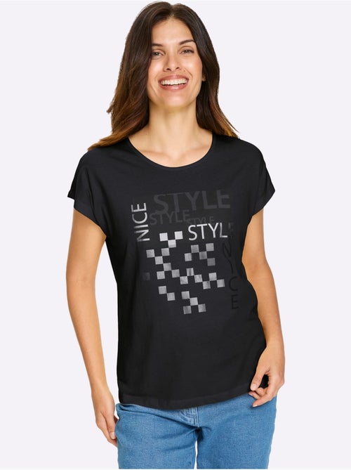 T-shirt à manches courtes avec imprimé graphique et mancherons - Taille standard - Moda Vilona - Kiabi T-shirt à manches courtes avec imprimé graphique et mancherons - Taille standard - Moda Vilona - Kiabi