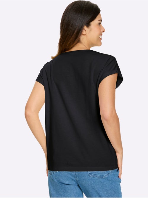 T-shirt à manches courtes avec imprimé graphique et mancherons - Taille standard - Moda Vilona - Kiabi T-shirt à manches courtes avec imprimé graphique et mancherons - Taille standard - Moda Vilona - Kiabi