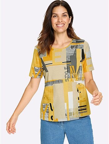 T-shirt à manches courtes avec imprimé graphique stylisé - taille standard - moda vilona