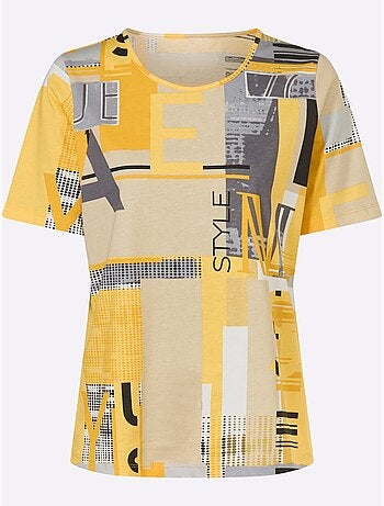 T-shirt à manches courtes avec imprimé graphique stylisé - taille standard - moda vilona