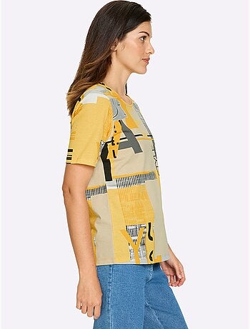T-shirt à manches courtes avec imprimé graphique stylisé - taille standard - moda vilona