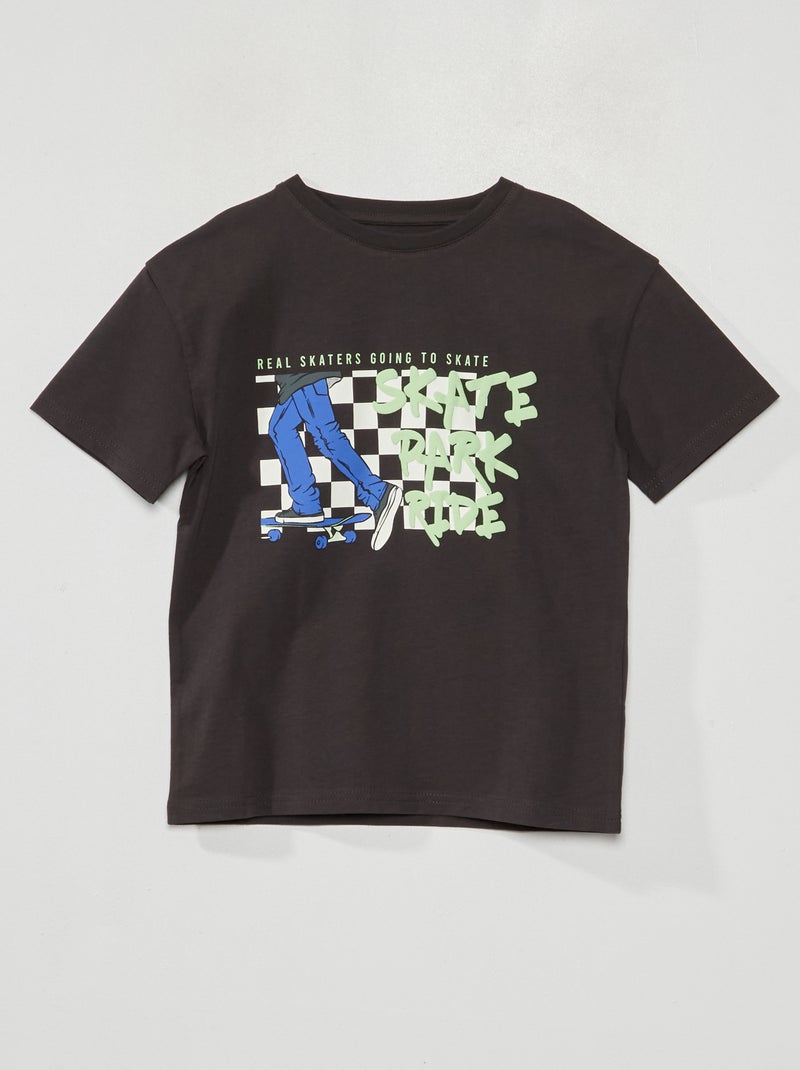 T-shirt à manches courtes avec imprimé Gris - Kiabi