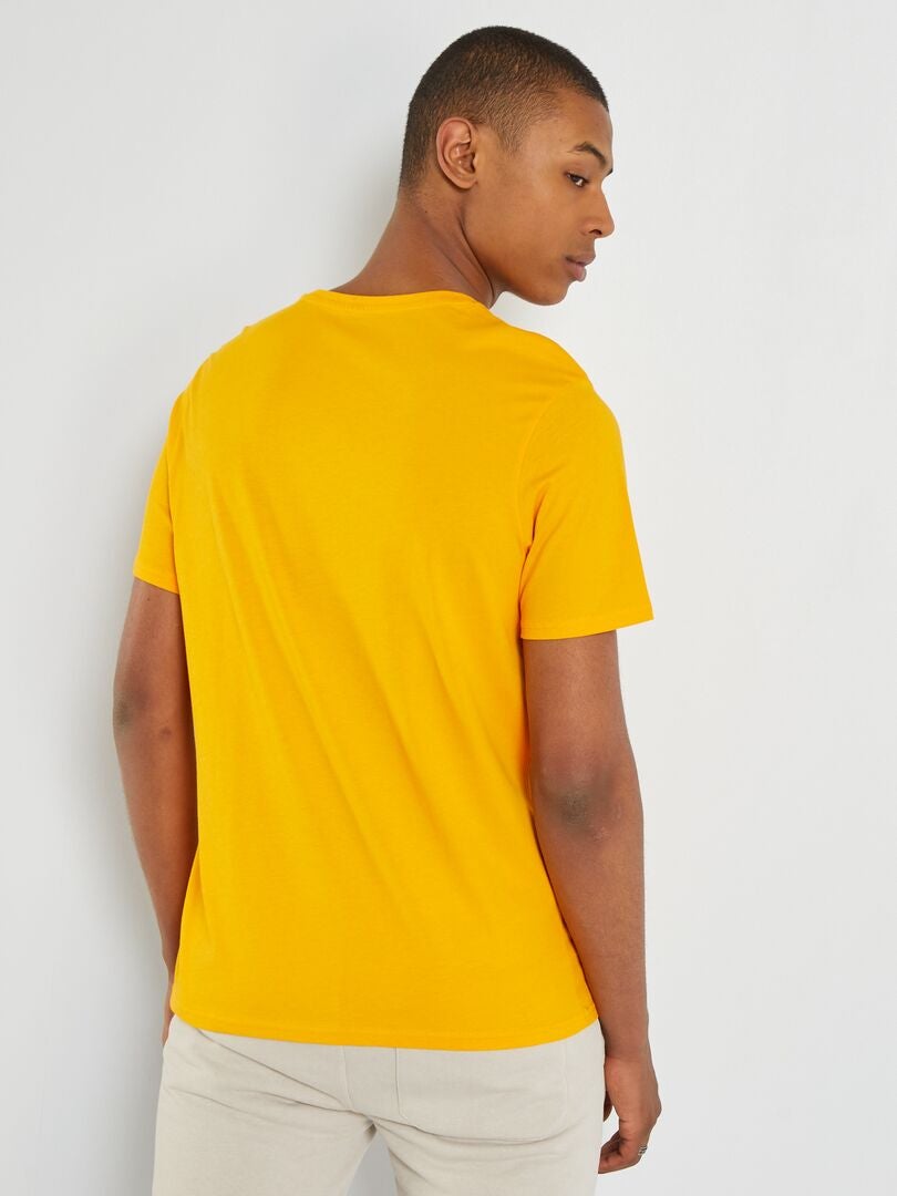T-shirt à manches courtes avec imprimé Jaune - Kiabi