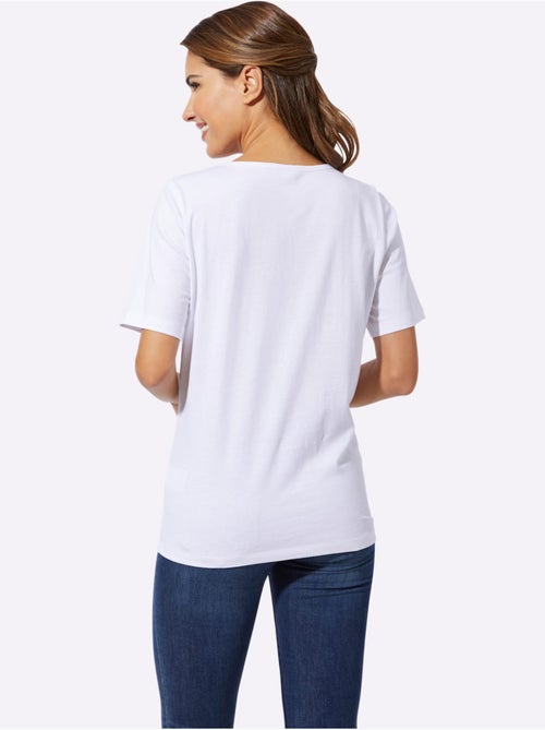 T-shirt à manches courtes avec imprimé lettering et paillettes - Taille standard - Moda Vilona - Kiabi T-shirt à manches courtes avec imprimé lettering et paillettes - Taille standard - Moda Vilona - Kiabi