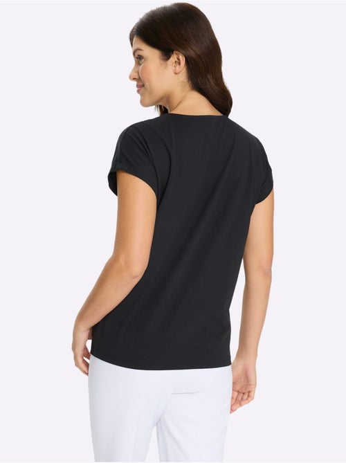 T-shirt à manches courtes avec imprimé lettrage encolure ronde - Taille standard - Moda Vilona - Kiabi T-shirt à manches courtes avec imprimé lettrage encolure ronde - Taille standard - Moda Vilona - Kiabi