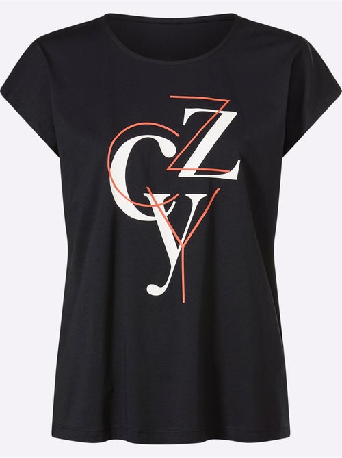 T-shirt à manches courtes avec imprimé lettrage encolure ronde - Taille standard - Moda Vilona - Kiabi T-shirt à manches courtes avec imprimé lettrage encolure ronde - Taille standard - Moda Vilona - Kiabi