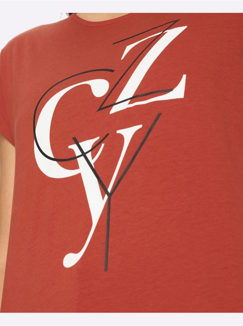 T-shirt à manches courtes avec imprimé lettrage et col rond - Taille standard - Moda Vilona - Kiabi T-shirt à manches courtes avec imprimé lettrage et col rond - Taille standard - Moda Vilona - Kiabi