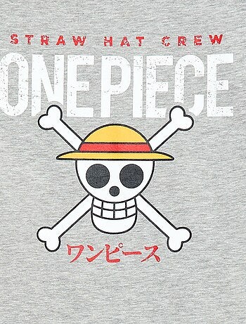 T-shirt à manches courtes avec imprimé 'Luffy - One Piece'