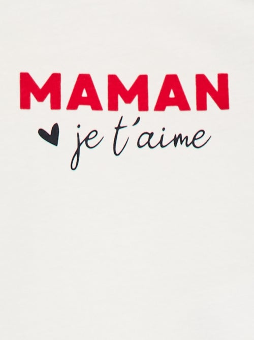 T-shirt à manches courtes avec imprimé 'Maman' - Kiabi
